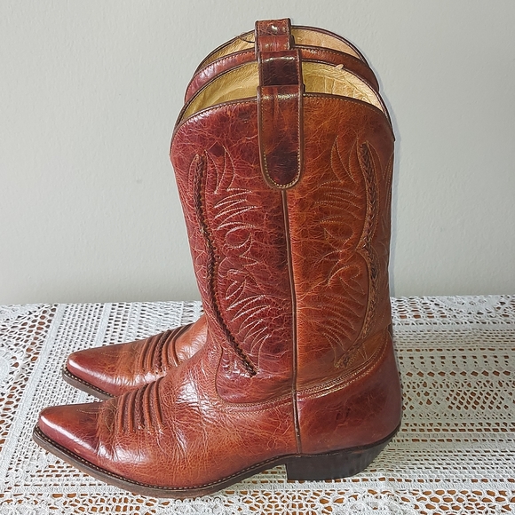 Vintage BILTRITE NEOPRENE Men's Cowboy Boots Western Brown Leather Size EU 43 - Picture 7 of 15